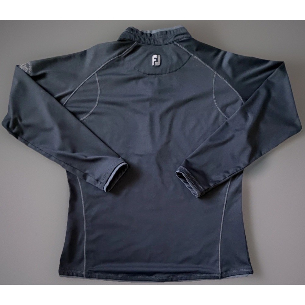 FootJoy Long Sleeve 1/4 Quarter Zip Pullover Black Embroidered Logo Large JBHS - Picture 2 of 11
